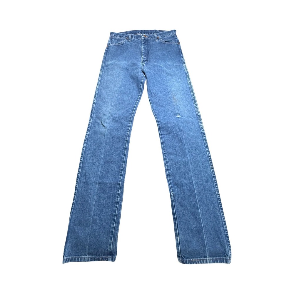 Wrangler 13MWZ Jeans Mens 36x38 Blue Cowboy Cut Straight Leg Cotton Western